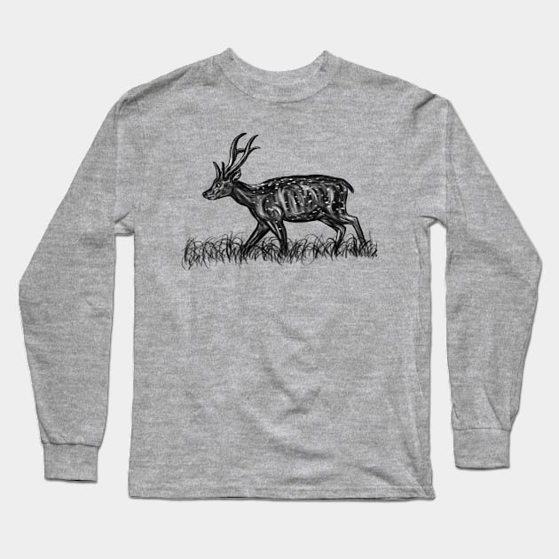 Hog Deer Long Sleeve T-Shirt by Aniket Patel